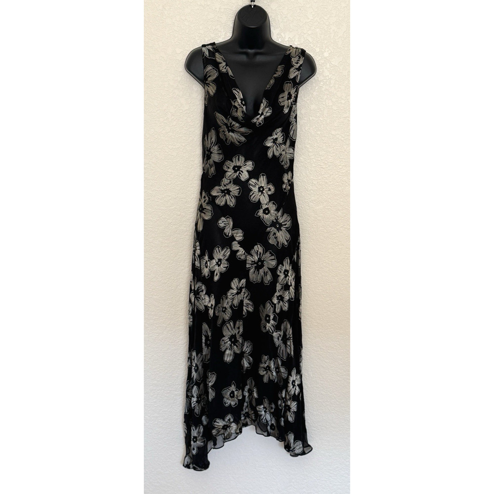 Vintage Y2K Bias Cut Dress Floral Asymmetrical Whimsigoth Fairy Grunge Ethereal